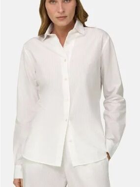 Bogari White Women’s Career Blouse Designed in Italy size L